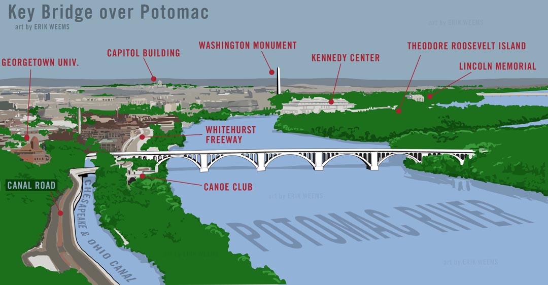 Diagram of the Key Bridge Over the Potomac - Erik Weems